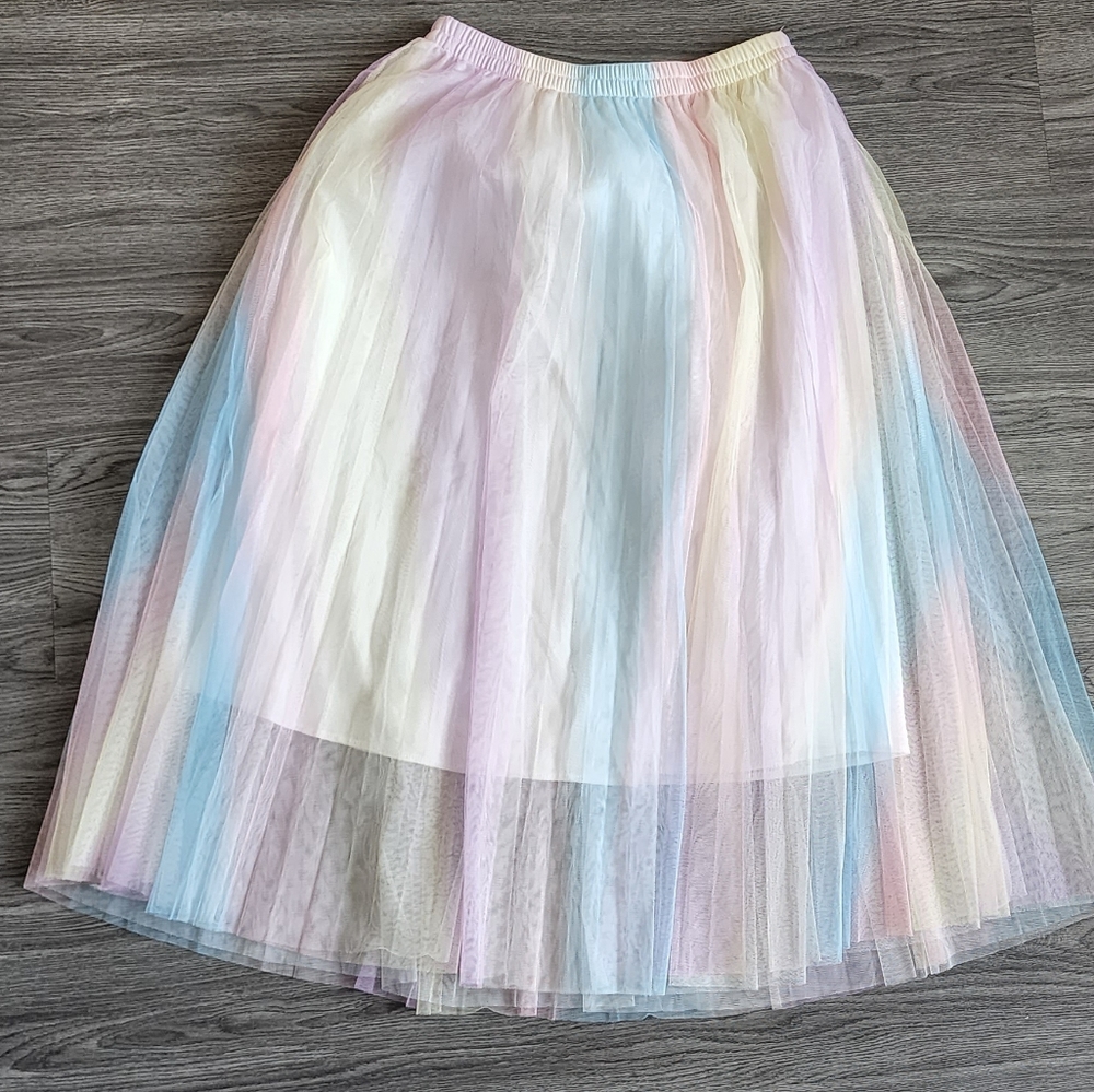 Pastel Rainbow midi tulle skirt